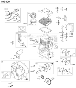 Page A Diagram and Parts List for 19E400 0069-1168 Briggs and Stratton Engine